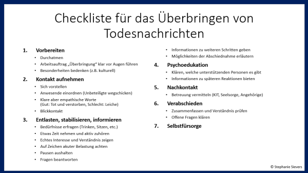 Checkliste Todesbenachrichtigungen