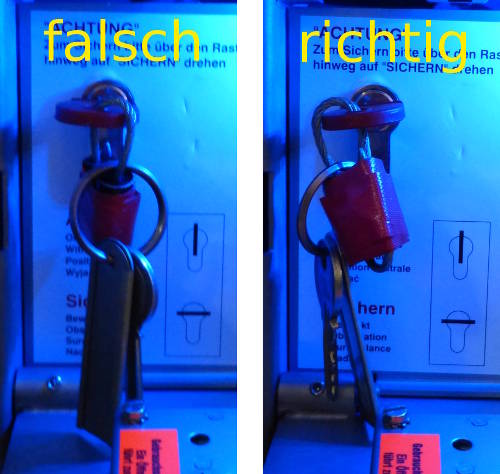 FSD 3-Schlüssel zurückstecken